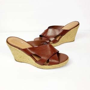 Merona Wedge Sandal Brown criss cross  size…